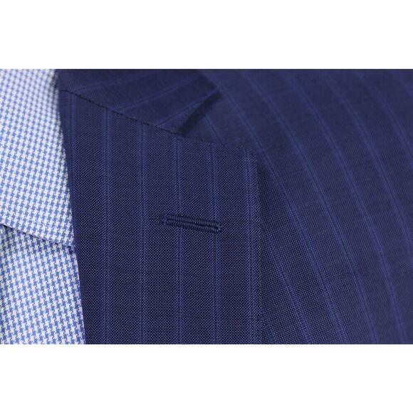 Pal Zileri Current Royal Blue Striped Super 150's Wool 2-Btn Blazer Jacket 40R - Picture 5 of 10